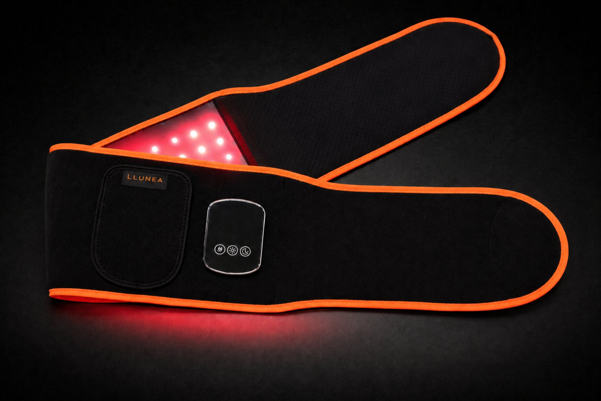 Banda Llunea de luz roja e infrarroja 850nm vista frontal con LEDs activados